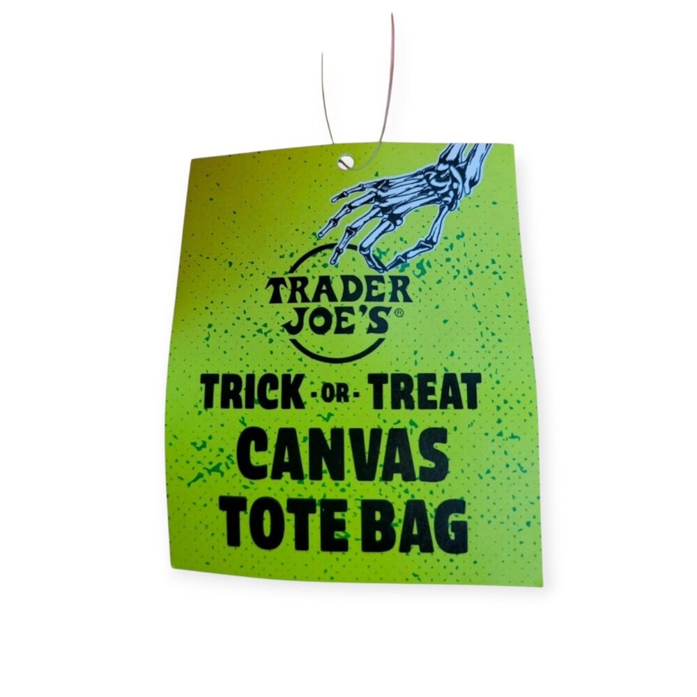 Trader Joes Mini Black Canvas Tote Bag Reusable City Everyday Goth Style Classic - Picture 3 of 4